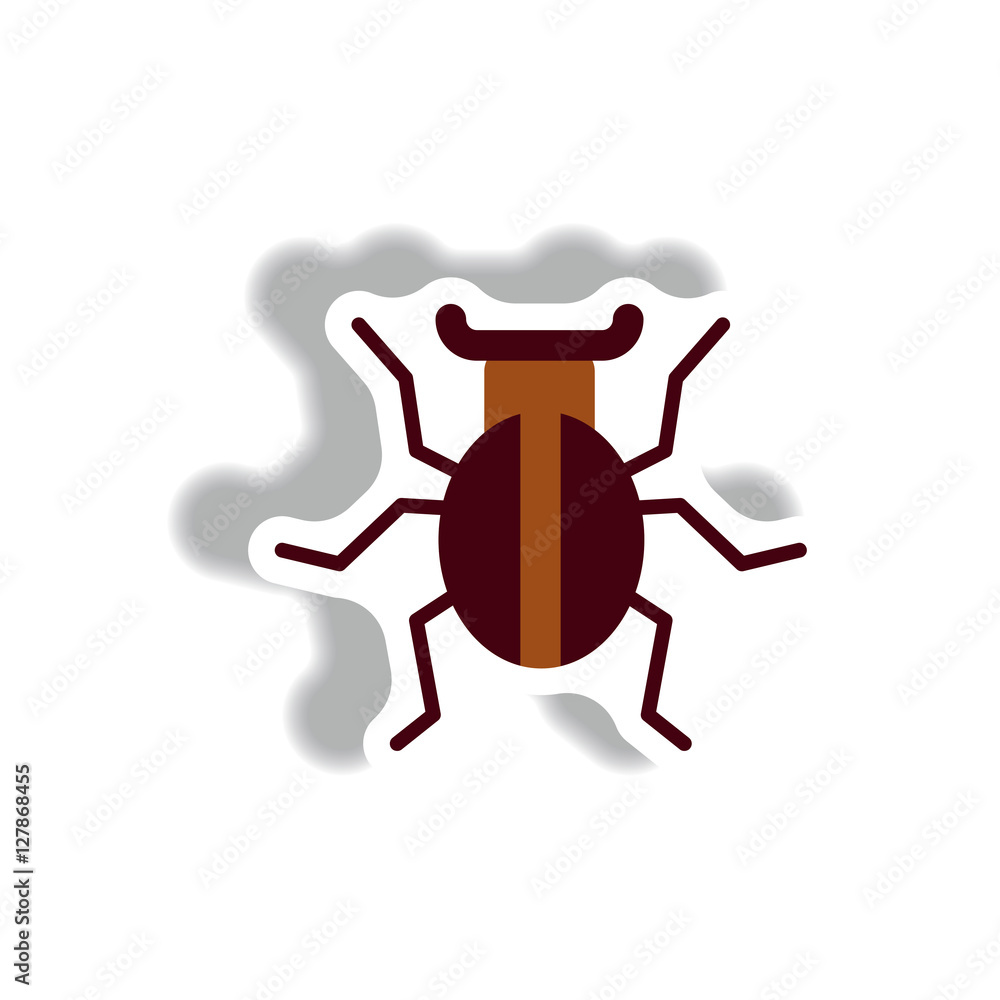 stylish icon in paper sticker style beetle insect stylish icon in paper sticker style beetle insect