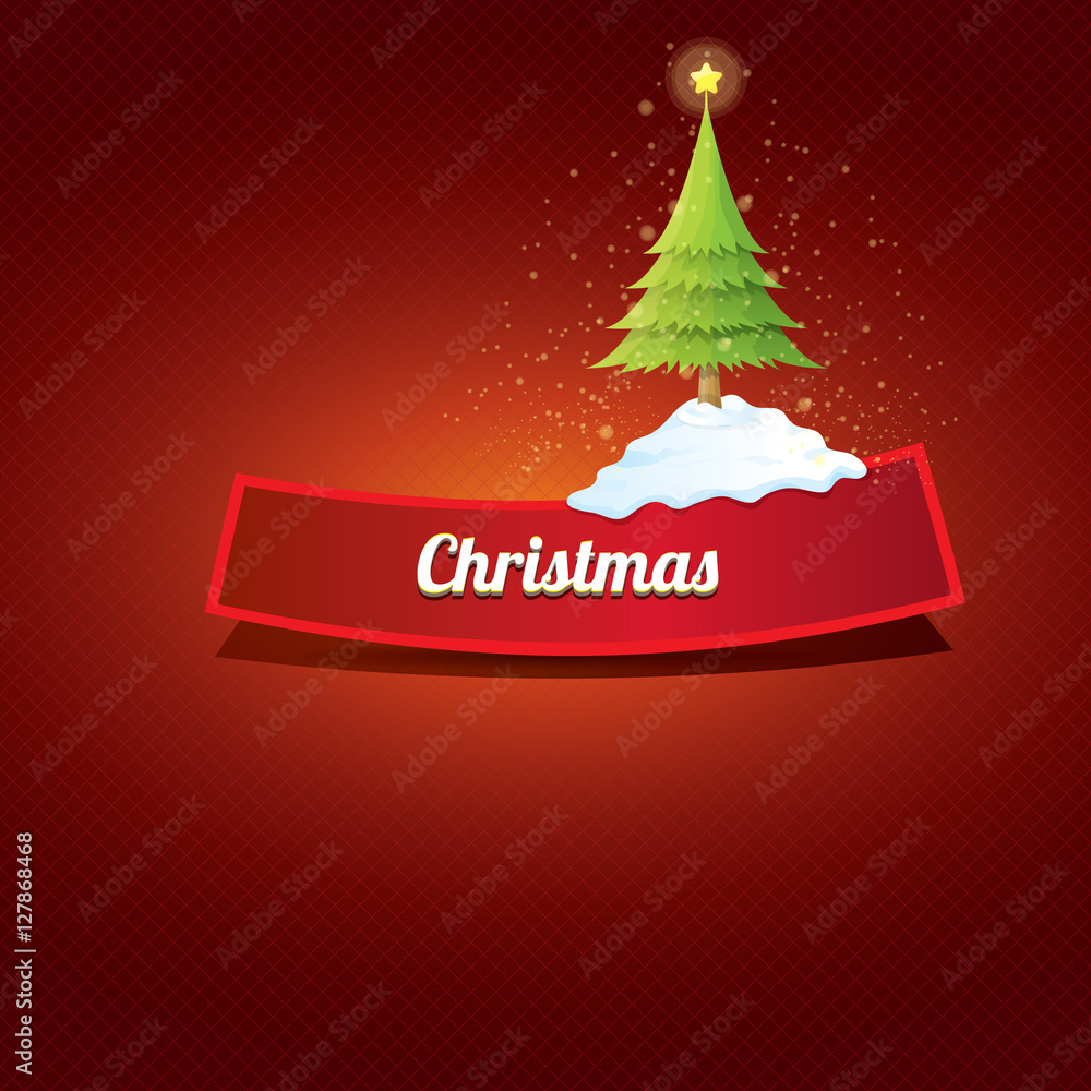 vector Christmas red button with christmas tree vector Christmas red button with christmas tree