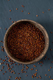 red quinoa on dark background