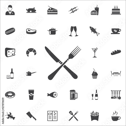 crossed fork over knife icon
