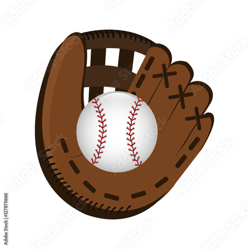 baseball glove icon yellow background vector illustration eps 10