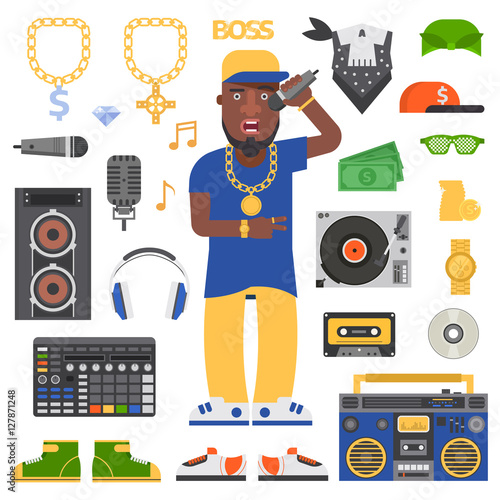 Hip hop man vector.