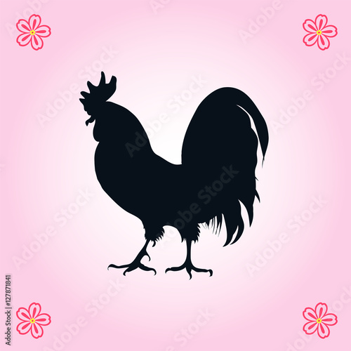 Bonne Année 2017. L'année du Coq. Signe zodiacal Chinois, Japonais	