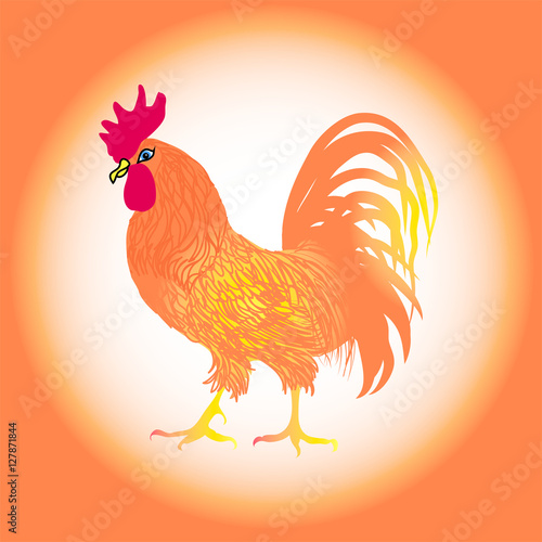 Bonne Année 2017. L'année du Coq. Signe zodiacal Chinois, Japonais	