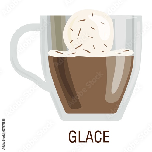 Coffee cups different cafe drinks glace