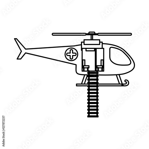 Helicopter icon. Medical health care hospital and emergency theme. Isolated design. Vector illustration