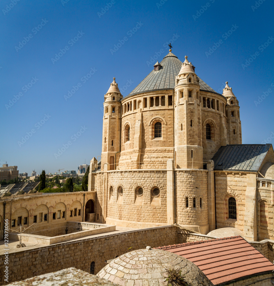 View of Dormition Abbey in Jerusalem