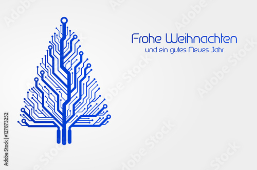 Blaue Weihnachtskarte