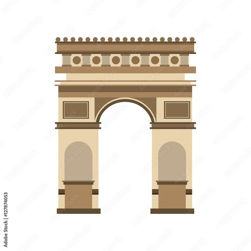 arch of triumph landmark icon vector illustration design