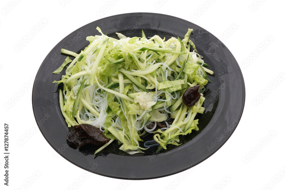 Chinese food. Hot salad with cabbage and vegetables Chinese food. Hot salad with cabbage and vegetables
