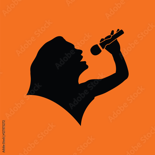 Karaoke womans silhouette icon