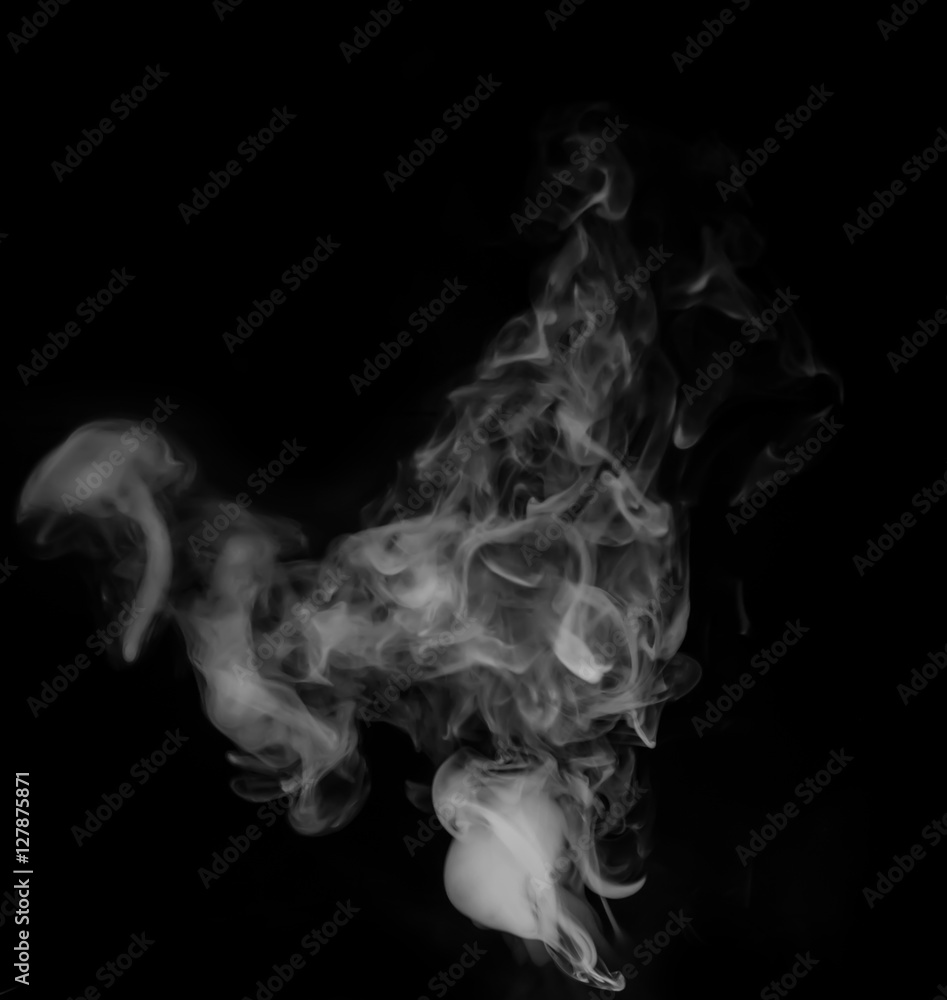Smoke steam on black background Smoke steam on black background