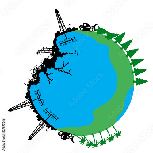 Fracking Drill Rig Destruction of Planet Earth
