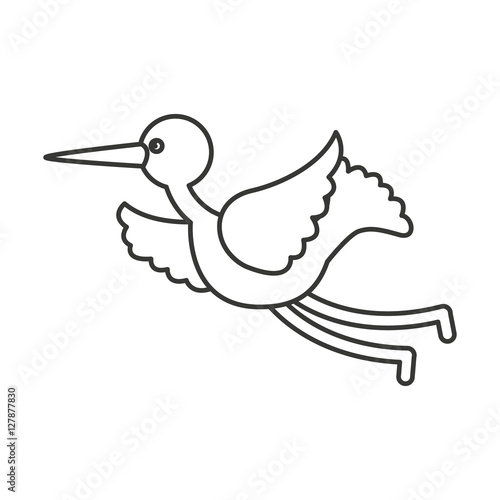 cute stork flying icon vector illustration design