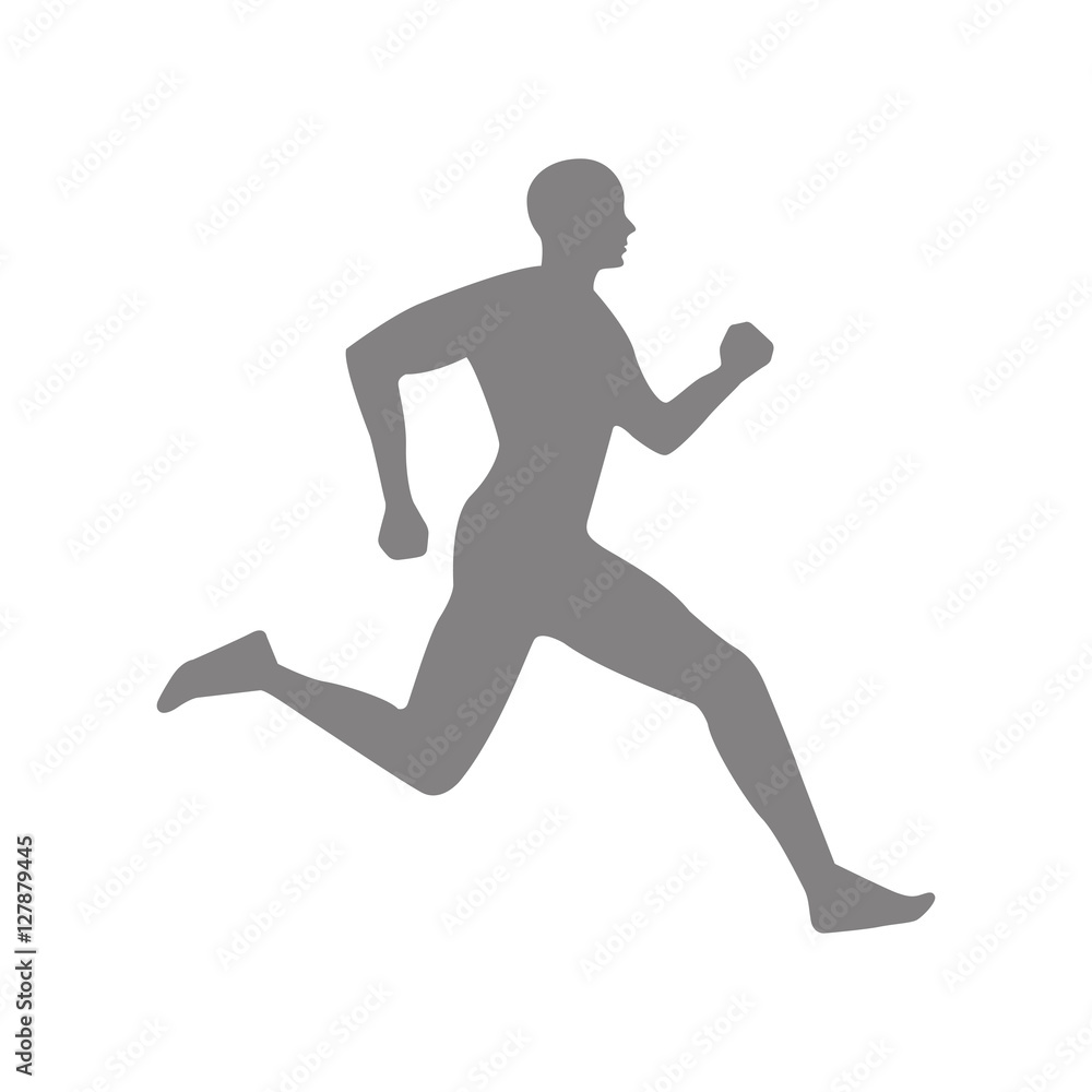 athlete running character icon vector illustration design