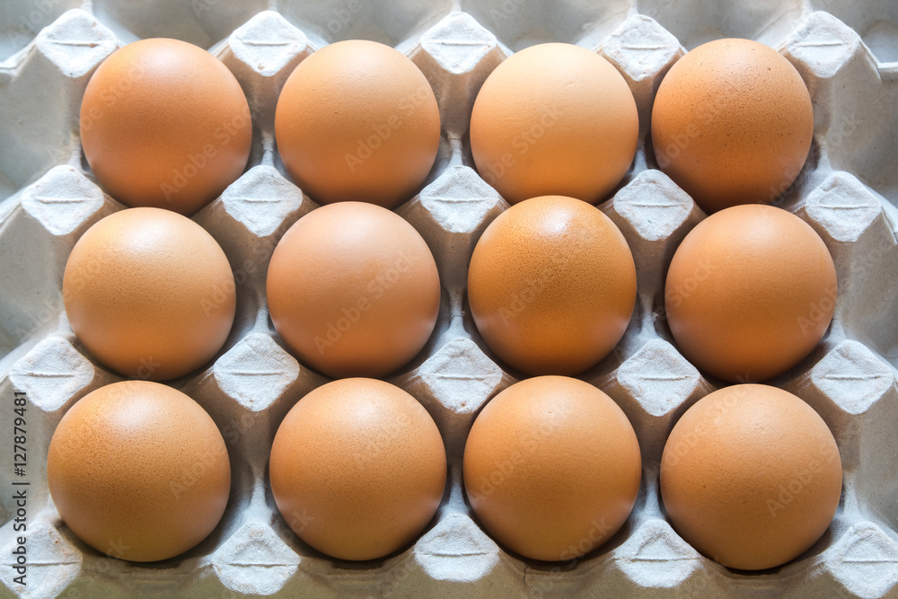 close up eggs from chicken in the package close up eggs from chicken in the package