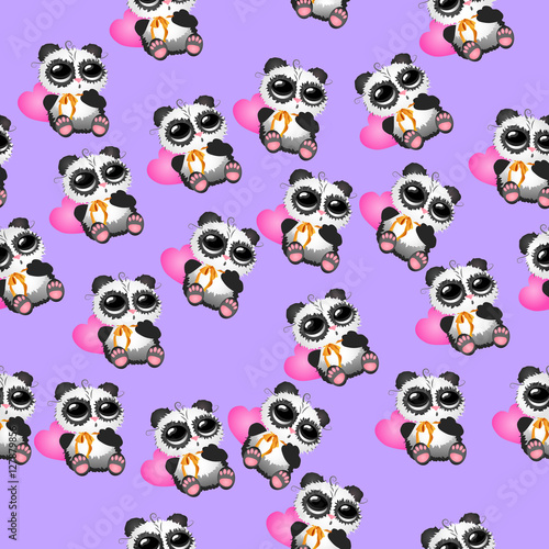 Fototapeta Naklejka Na Ścianę i Meble -  cute christmas pandas