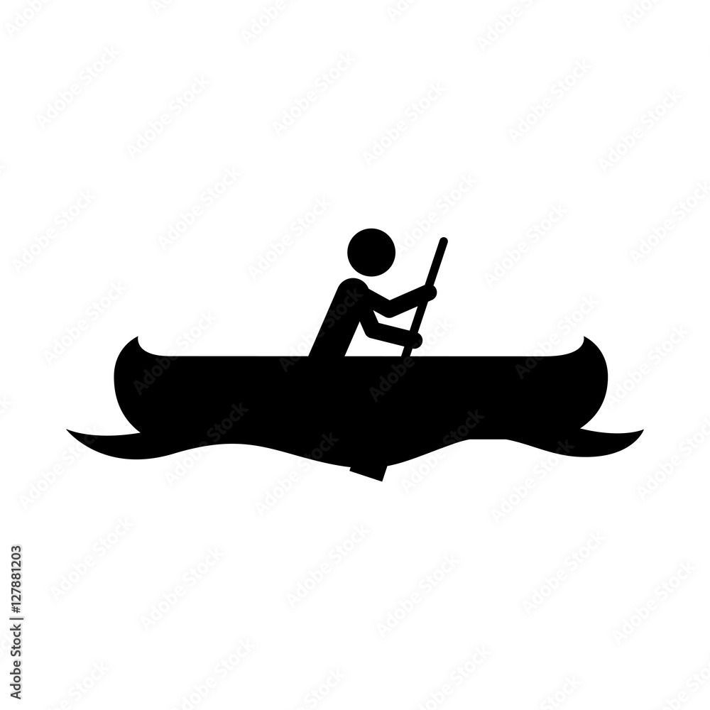 Pictogram practice kayak icon. Sport hobby people person and human theme. Isolated design. Vector illustration