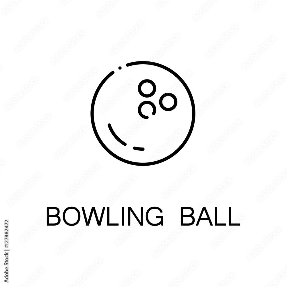 Bowling ball flat icon or logo for web design.