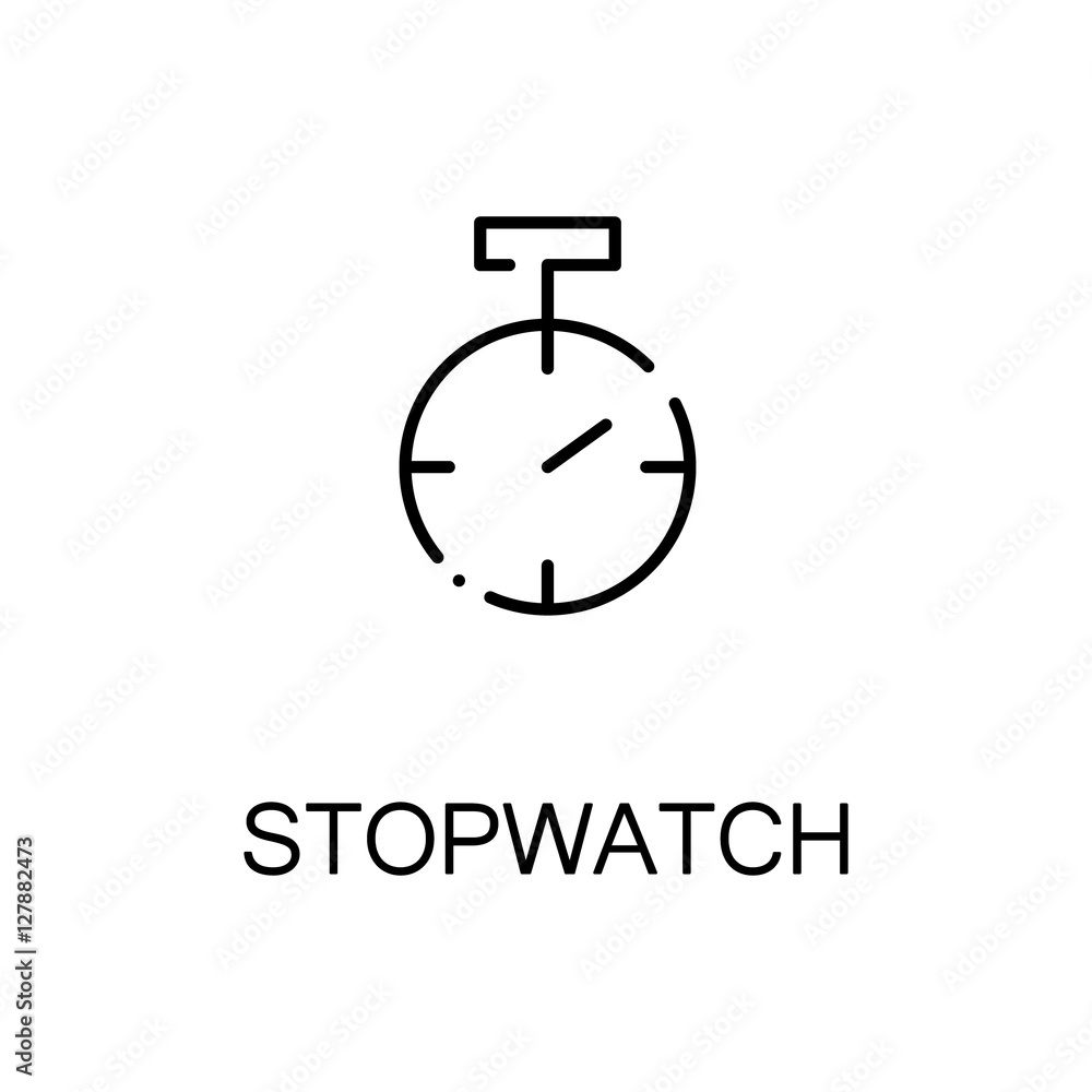 Stopwatch flat icon or logo for web design. Stopwatch flat icon or logo for web design.