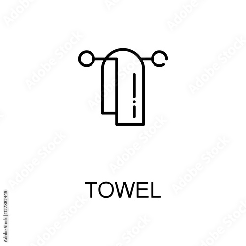 Towel flat icon or logo for web design.