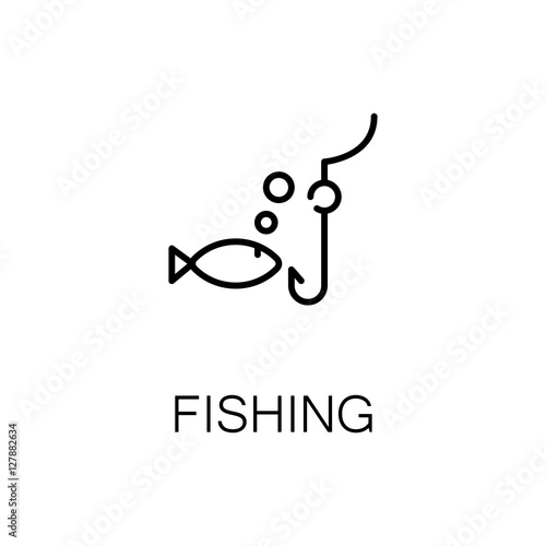 Fishing flat icon or logo for web design.