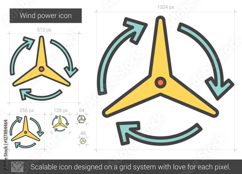 Wind power line icon.
