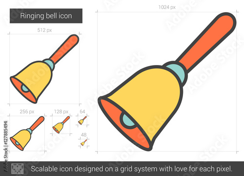 Ringing bell line icon.