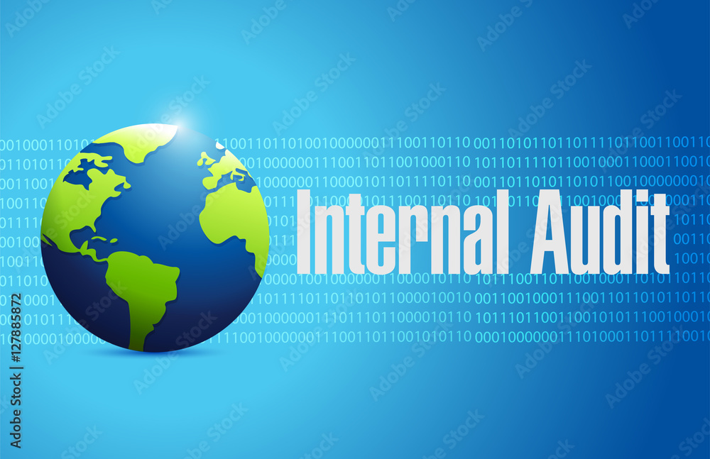 Internal Audit binary globe sign concept Internal Audit binary globe sign concept