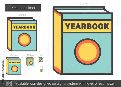 Year book line icon.