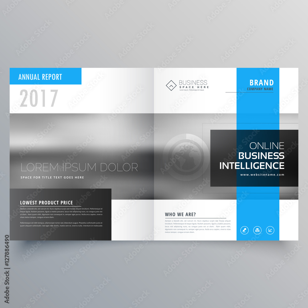stylish magazine cover page template design. Bifold brochure des Stock
