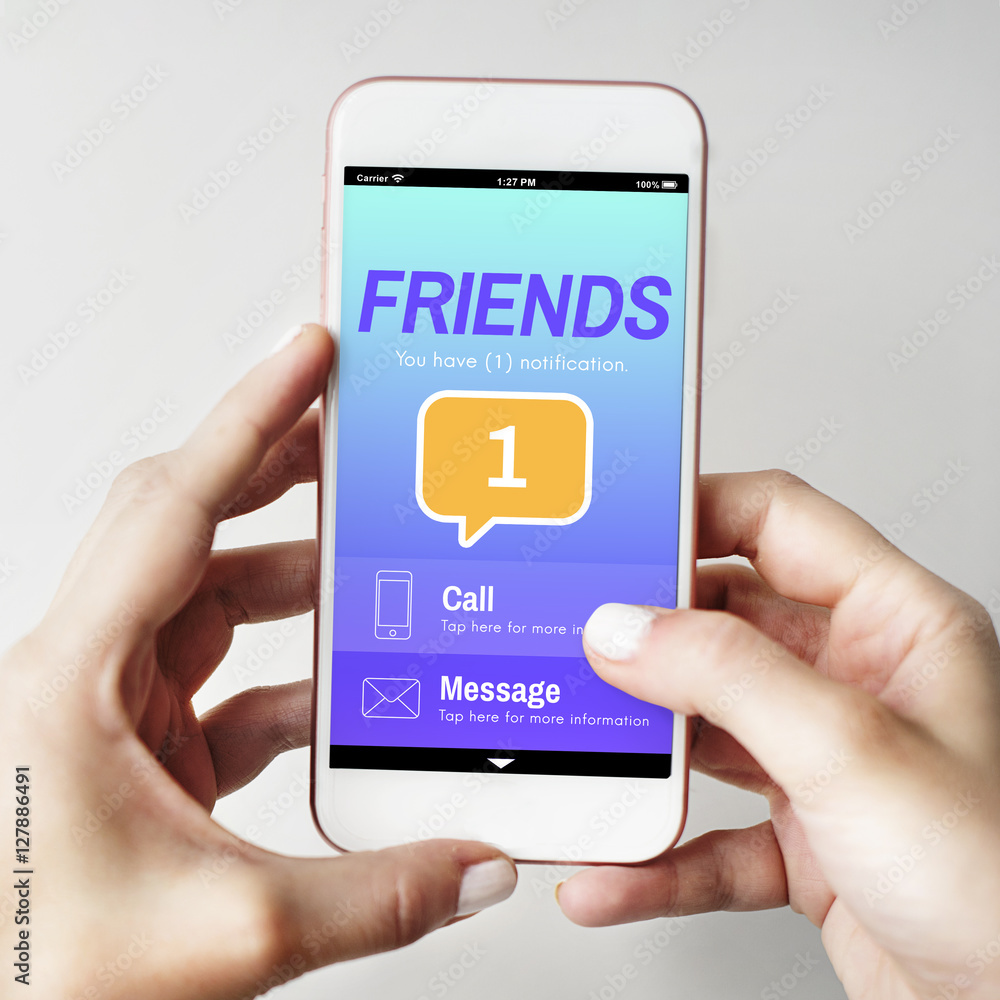 Friends Social Communication Message Graphic Concept Friends Social Communication Message Graphic Concept