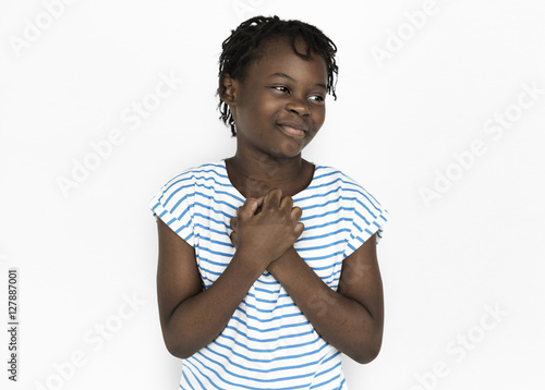 Girl Cheerful Studio Portrait Concept