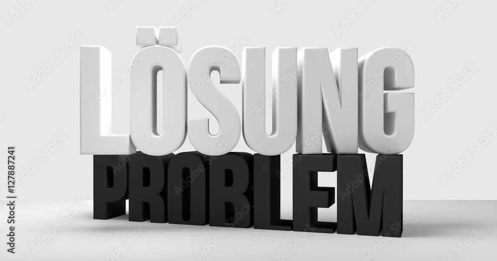 german language for solution problem 3d render german language for solution problem 3d render