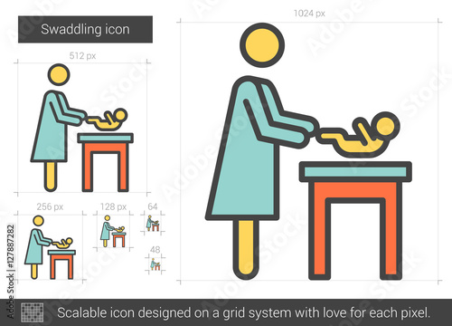 Swaddling line icon.