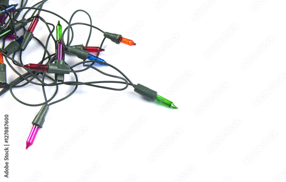 Christmas lights isolated on white background Christmas lights isolated on white background