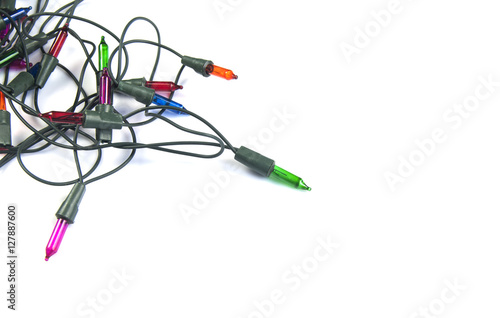 Christmas lights isolated on white background