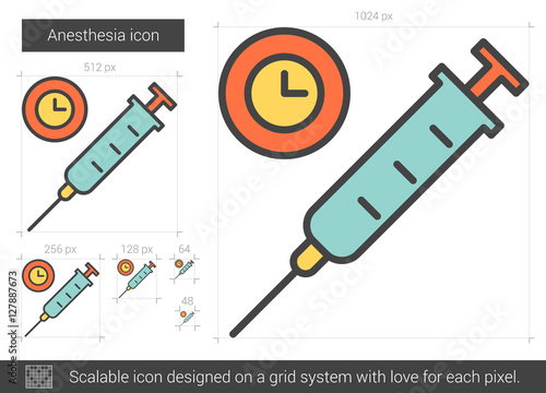 Anesthesia line icon.