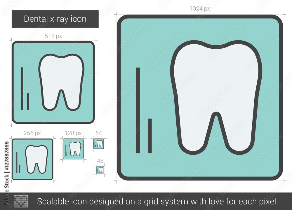Dental x-ray line icon. Dental x-ray line icon.