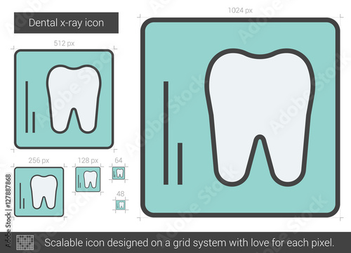 Dental x-ray line icon.