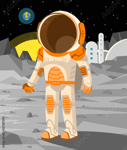 astronaut walking on the Moon