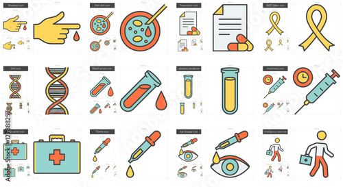 Medicine line icon set.