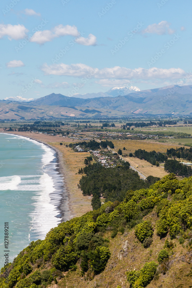Cloudy Bay coastline at Rarangi, South Island, New Zealand
