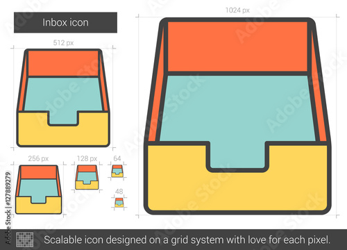 Inbox line icon. photo