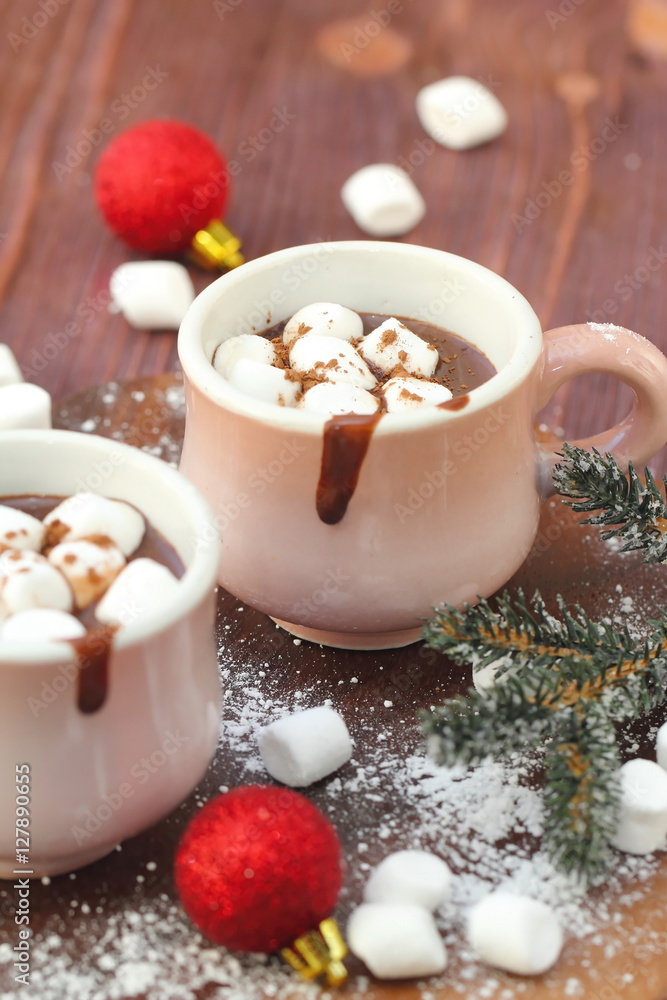 Hot chocolate with marshmallows Hot chocolate with marshmallows