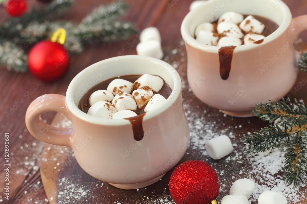 Hot chocolate with marshmallows Hot chocolate with marshmallows