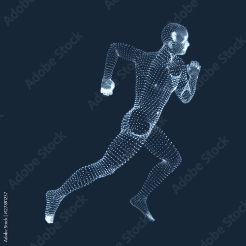 Running Man. Vector Graphics Composed of Particles.  © Login