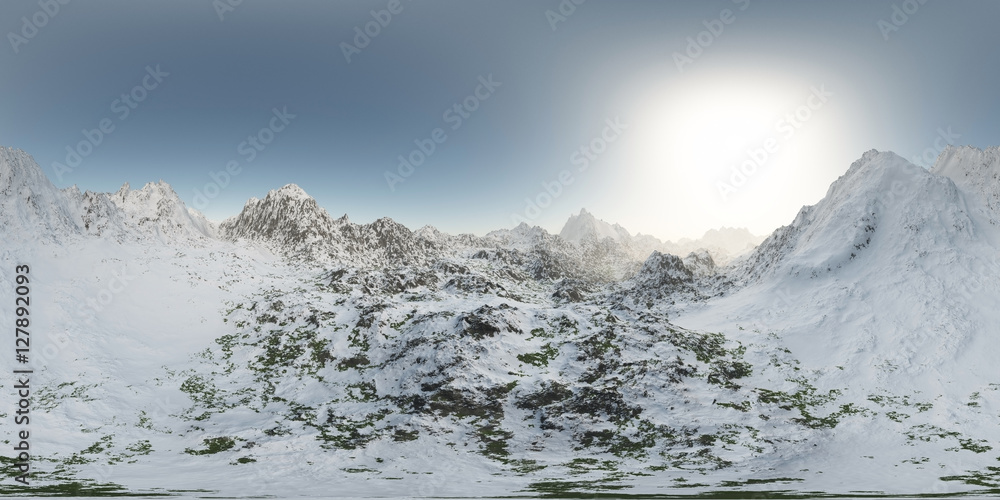 Fototapeta premium panorama of mountains. made with the one 360 degree lense camera