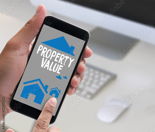 Fototapeta Naklejka Na Ścianę i Meble -  Property Value , Businessman Property Value , Real estate Proper