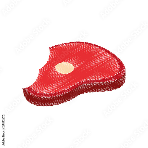 hand colored drawing beef icon vector illustration eps 10